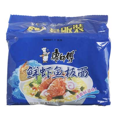 康師傅 鮮蝦魚板麺 袋 98g×5入