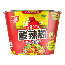 白家陳記 即席春雨 香酢入りサンラー味 袋 / 正宗酸辣方便粉絲酸辣粉絲-桶 5食入り 105g