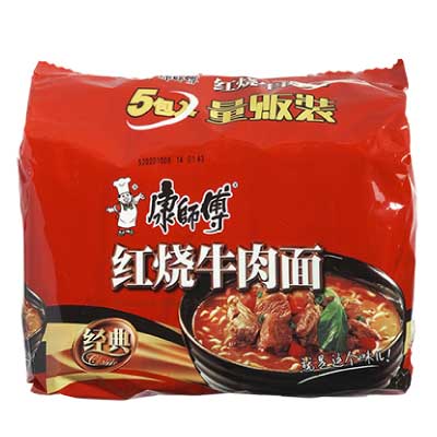 康師傅(カンシーフー) 紅焼牛肉麺・袋タイプ　インスタントラーメン